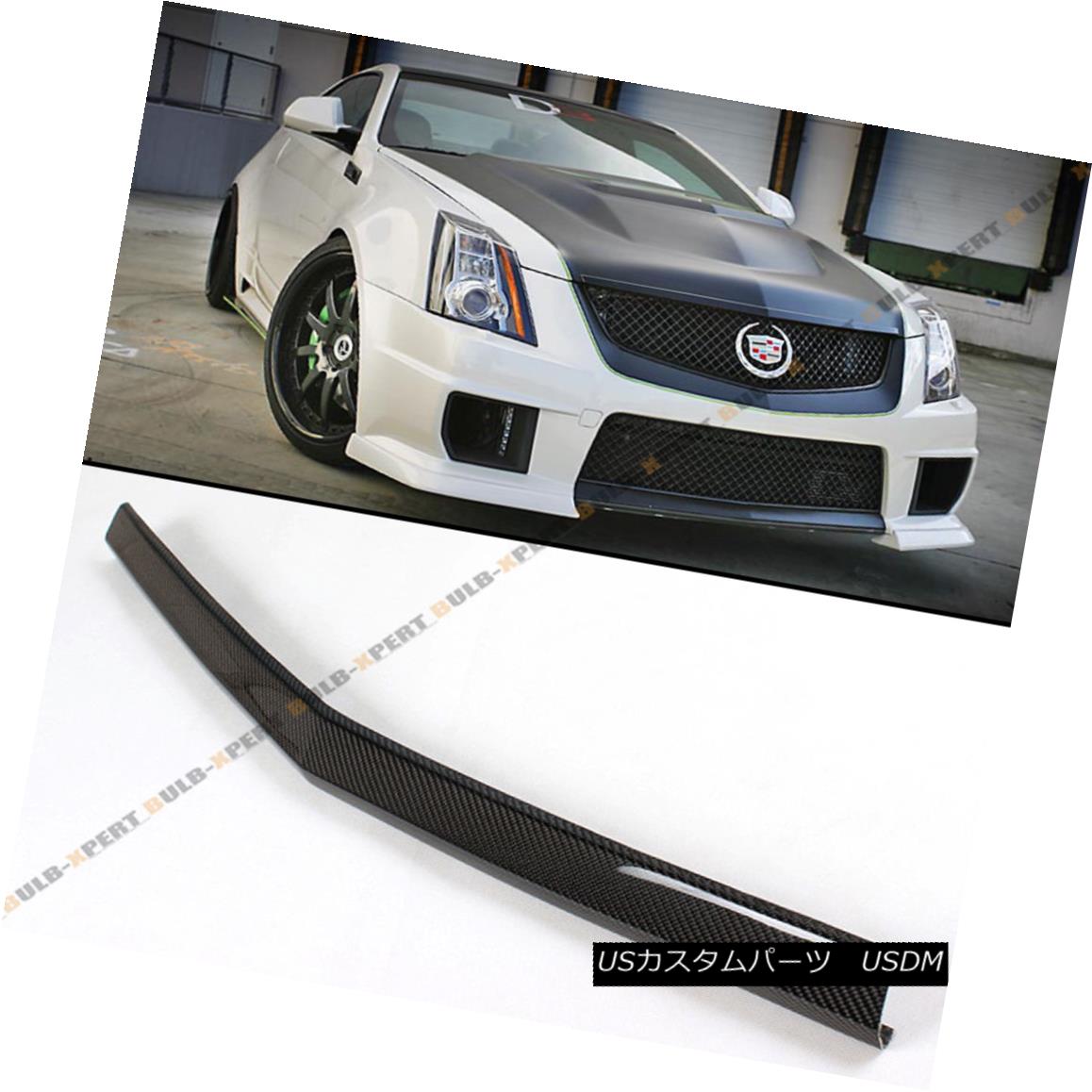 エアロパーツ CARBON FIBER FRONT BUMPER CENTER LIP SPOILER FOR 2013-14 CADILLAC CTS-V 2D COUPE 2013-14 CADILLAC CTS-V 2D COUPのカーボンファイバーフロントバンパーセンターリップスポイラー