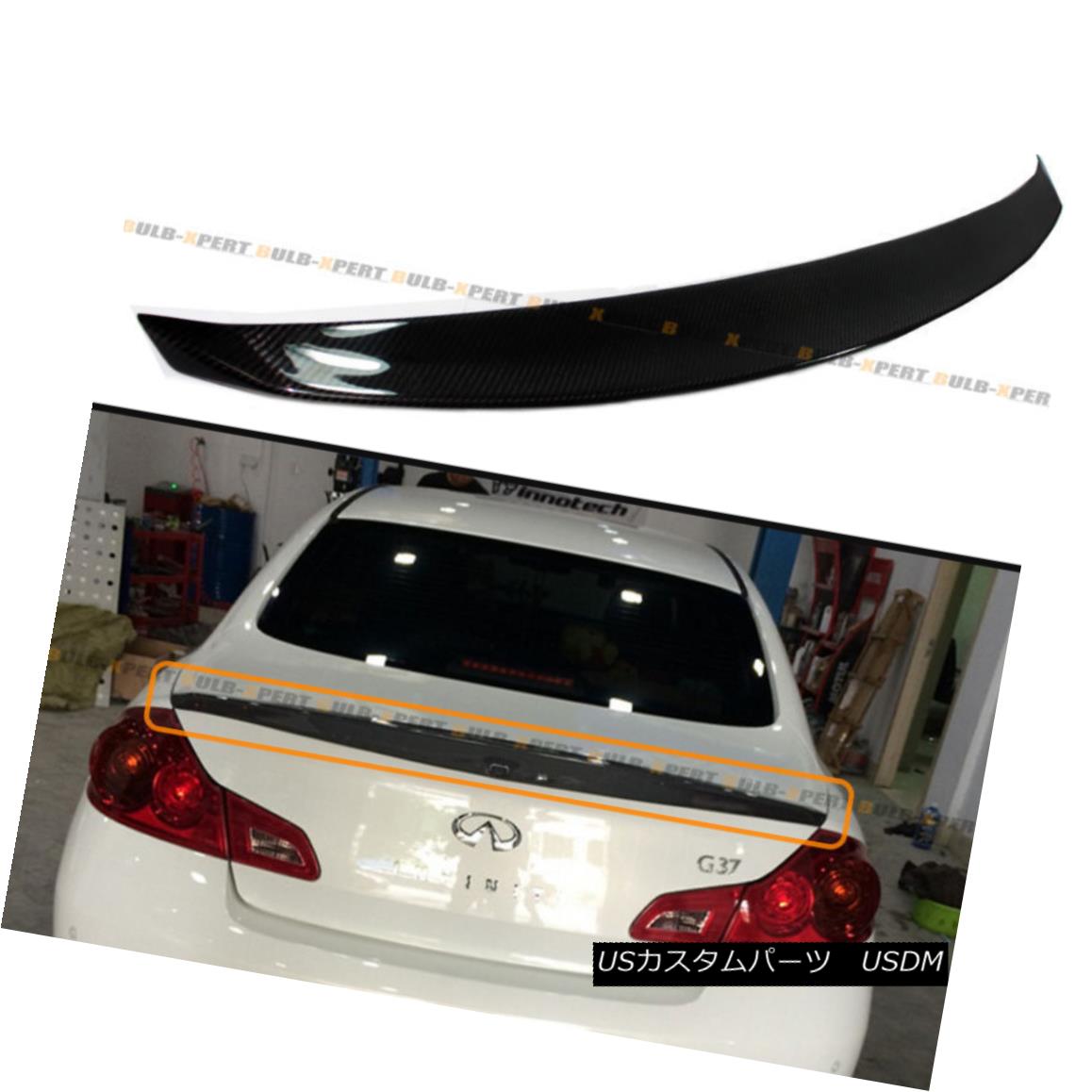 エアロパーツ CARBON FIBER DUCKBILL REAR TRUNK SPOILER FOR 2009-2012 INFINITI G25 G37 SEDAN V2 カーボンファイバーダックビルリアトランクスポイラー2009-2012 INFINITI G25 G37 SEDAN V2