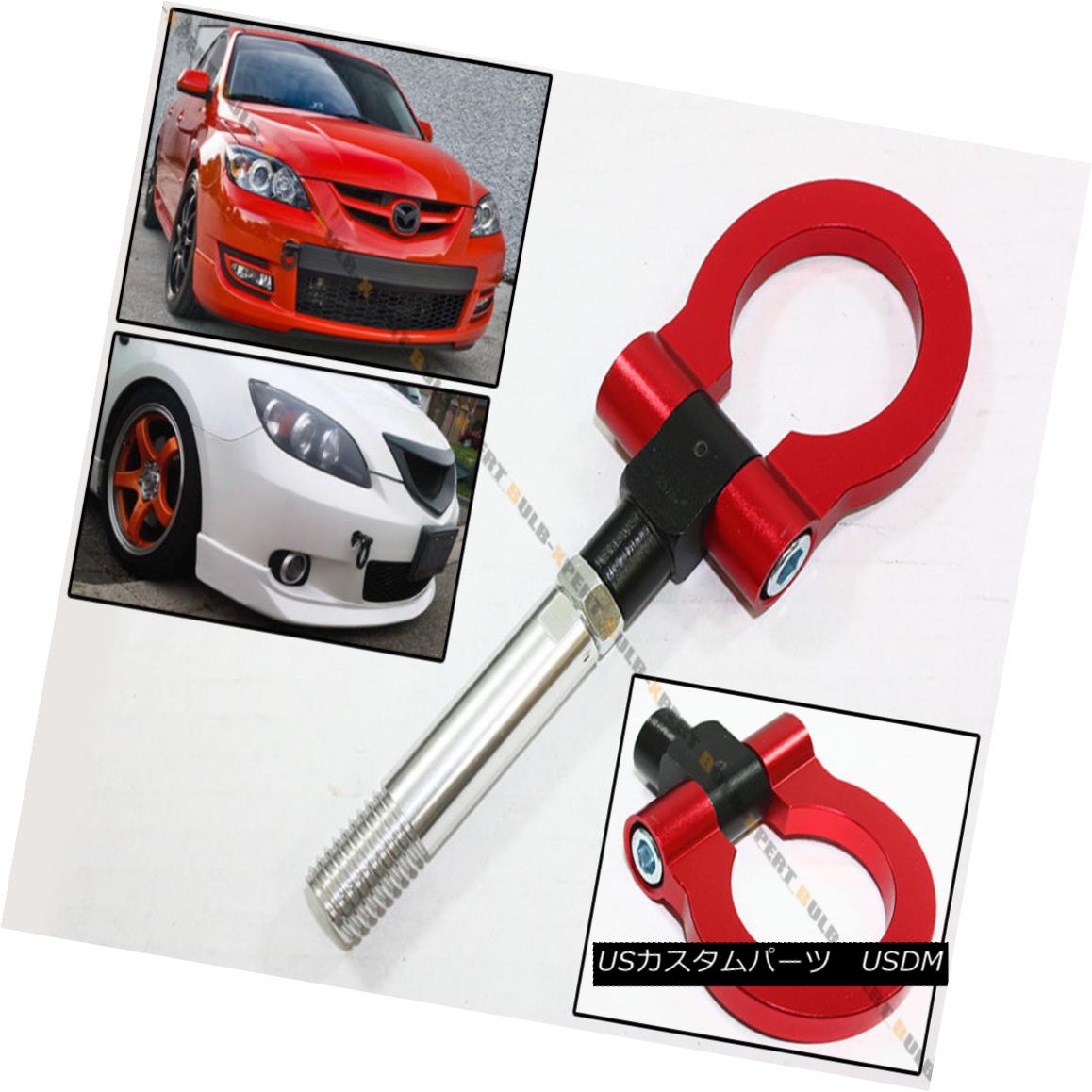 エアロパーツ RED JDM FOLDING SCREW ON TYPE FRONT/REAR TOW HOOK FOR MAZDA CX5 RX8 MAZDASPEED MAZD..