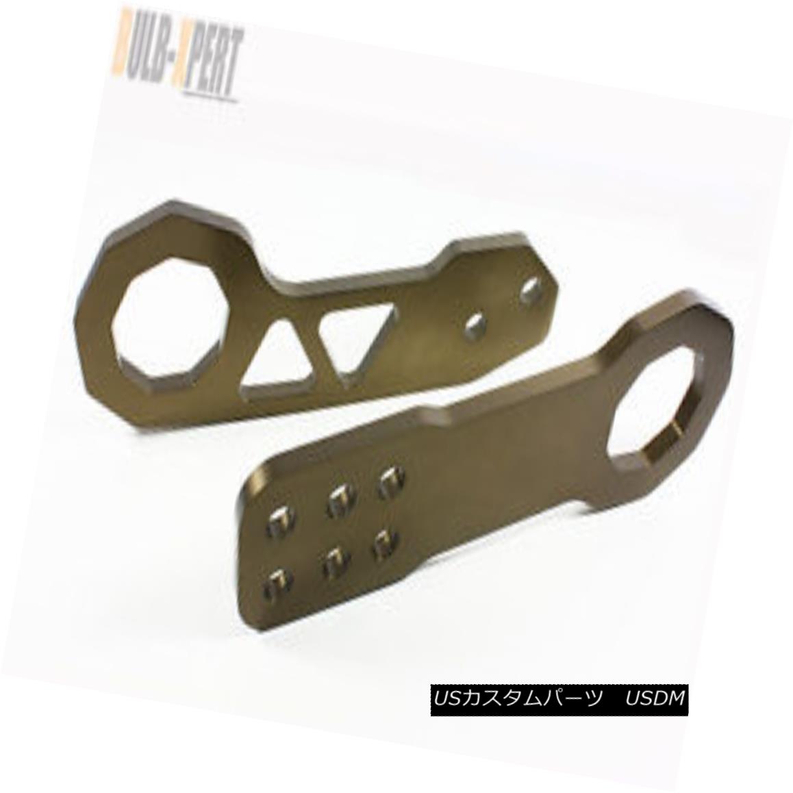 エアロパーツ FOR 01-15 HONDA CIVIC LX EX SI COUPE JDM GUN METAL FRONT &amp; REAR TOW HOOK KIT ホ..