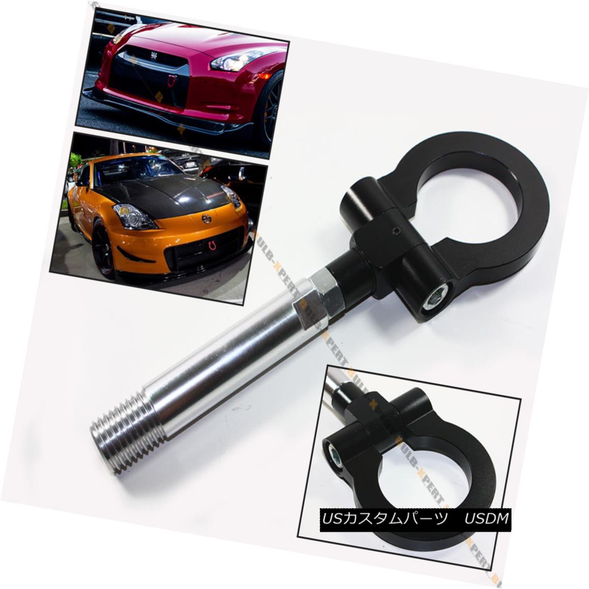 エアロパーツ BLK FOLDING RING SCREW ON FRONT/REAR BUMPER TOW HOOK FOR NISSAN 03-05 350Z &amp; G3..