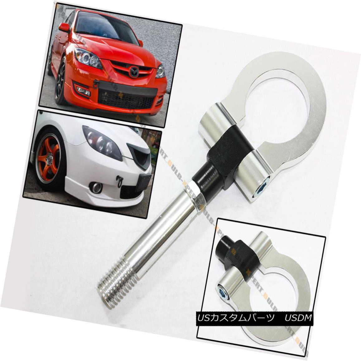 エアロパーツ SILVER FOLDING SCREW ON TYPE FRONT/REAR TOW HOOK FOR MAZDA CX5 RX8 MAZDASPEED MAZDA..