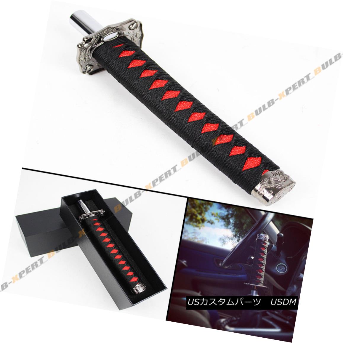 エアロパーツ Red Blk JDM Samurai Sword Katana Metal 10'' Inches Manual Shifter Knob For Honda レッドBlk JDMサムライ剣Katanaメタル10インチのホンダのマニュアルシフターノブ
