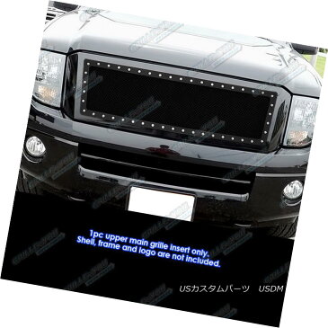 グリル Fits 2007-2013 Ford Expedition Stainless Steel Black Rivet Studs Grille Inserts フィット2007年?2013年フォード遠征ステンレススチールブラックリベットスタッズグリルインサート