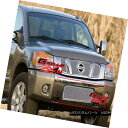 グリル Fits 2004-2015 Nissan Titan/04-07 Armada Bumper Stainless Steel Mesh Grille 2004-2015に適合日産タイタン/ 04-07アルマダバンパーステンレスメッシュグリル