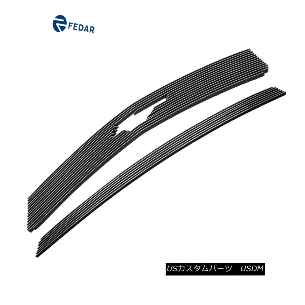 グリル Fedar Fits 2005-2009 Ford Mustang V6 Polished Billet Grille Combo Fedarは2005-2009 Ford Mustang V6 Polished Billet Grille Comboに合う