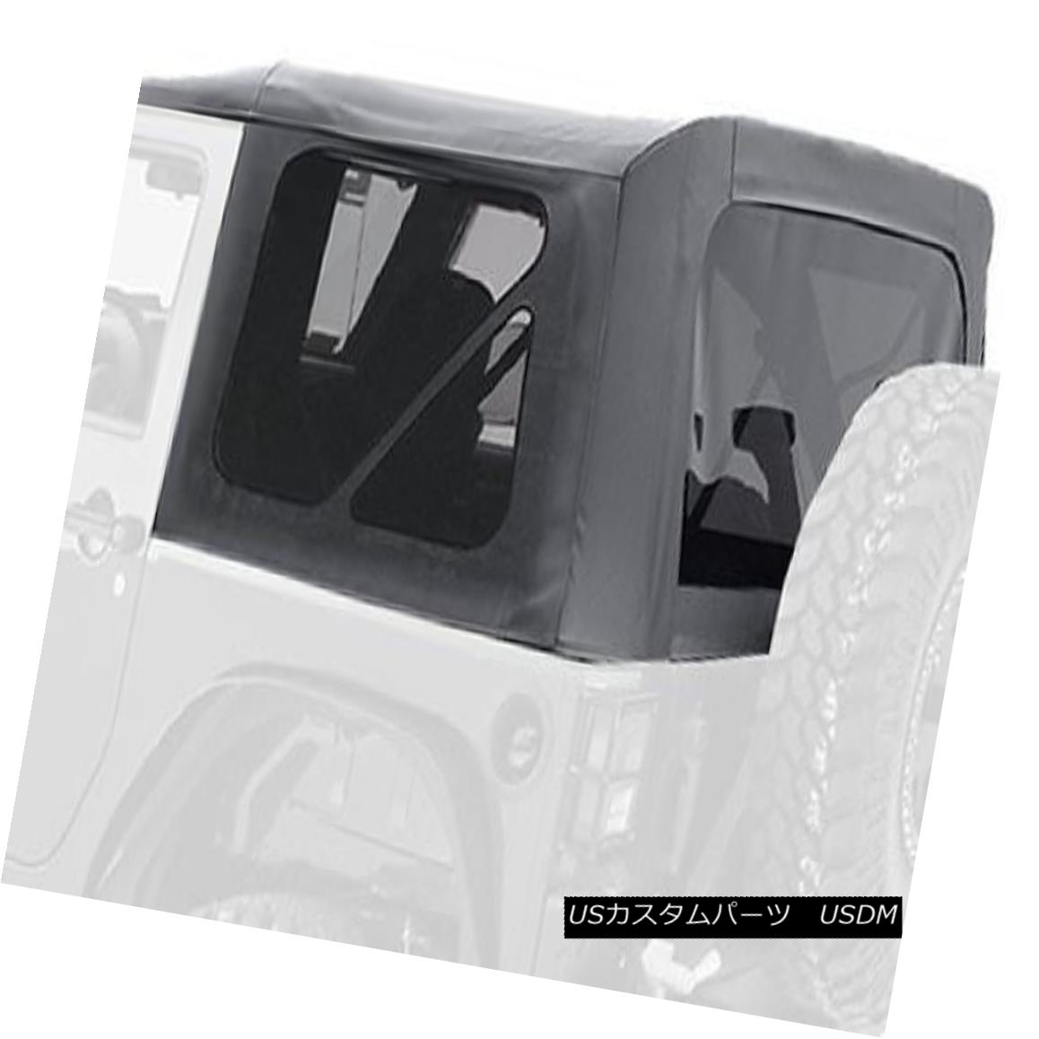 幌・ソフトトップ 10-18 JEEP WRANGLER JK 2 DOOR REPLACEMENT BLACK SOFT TOP TINTED WINDOWS 9075235 10-18 JEEP WRANGLER JK 2ドアの交換用の黒色のソフトテント付きウィンドウ9075235