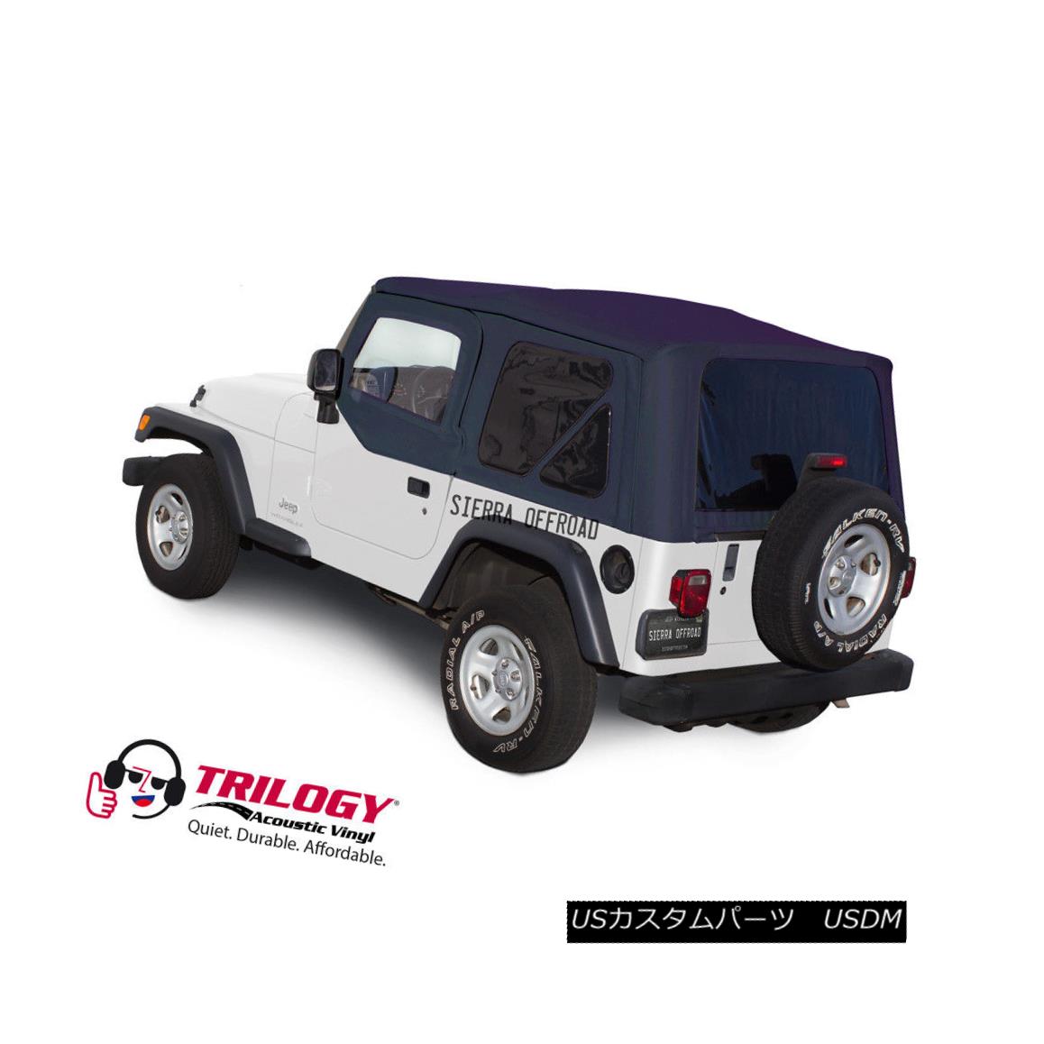 幌・ソフトトップ Jeep Wrangler TJ Soft top, 2003-2006, Tinted Windows, Blue Twill, Upper Doors ジープラングラーTJソフトトップ、2003-2006、ティンテッドウインドウズ、ブルーツイル、アッパードア