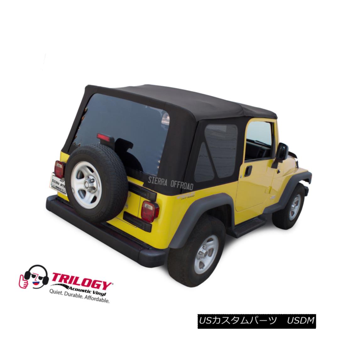 幌・ソフトトップ Jeep Wrangler TJ Soft top, 2003-2006, Tinted Windows, Black Twill Vinyl ジープ・ラングラーTJソフトトップ、2003年?2006年、ティンテッド・ウィンドウズ、ブラック・ツイル・ビニール