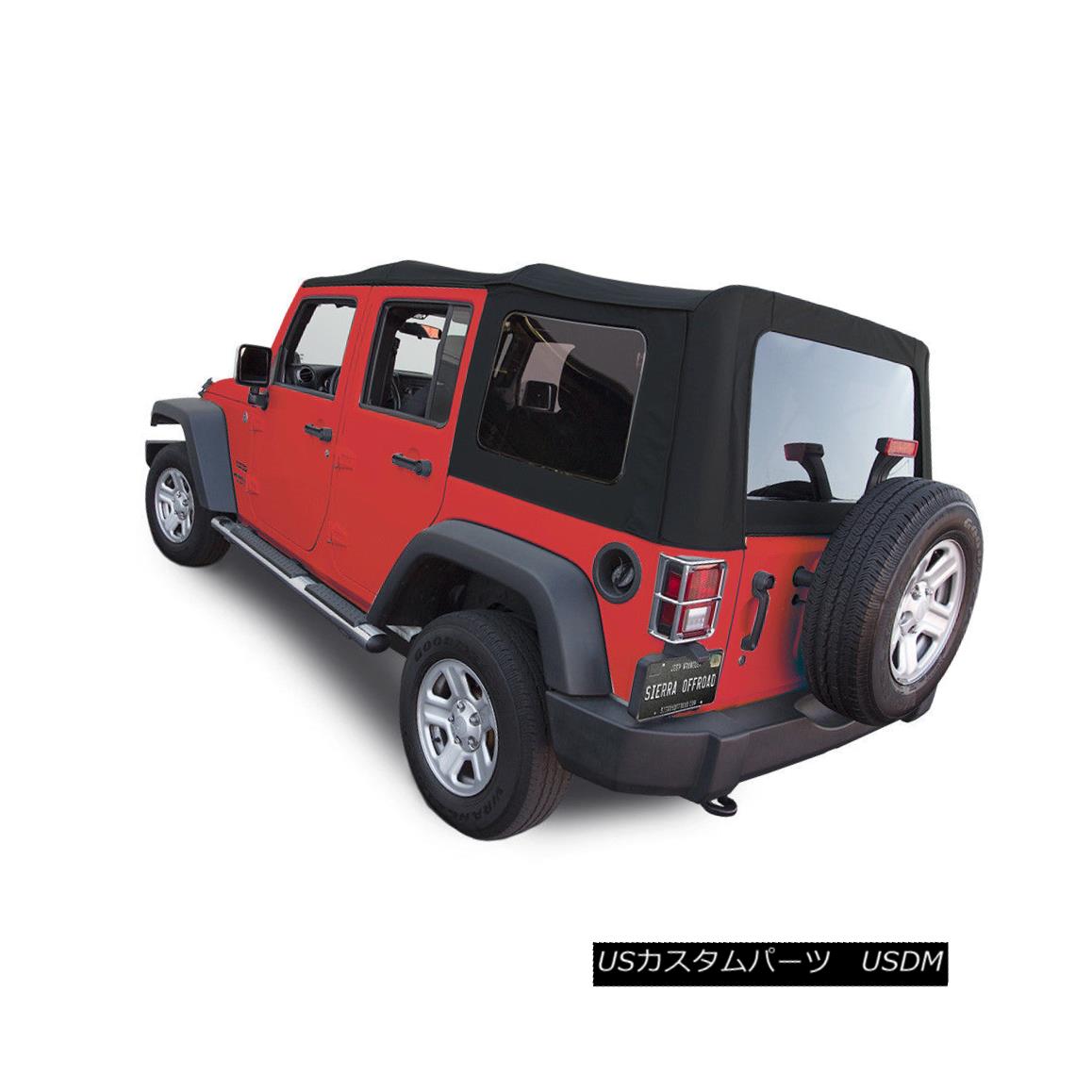 幌・ソフトトップ Jeep Wrangler 4 DR JK Soft Top, 2007-09, Tinted Windows, Black Twill ジープ・ラングラー4 DR JKソフトトップ、2007-09、ティンテッド・ウィンドウズ、ブラック・ツイル