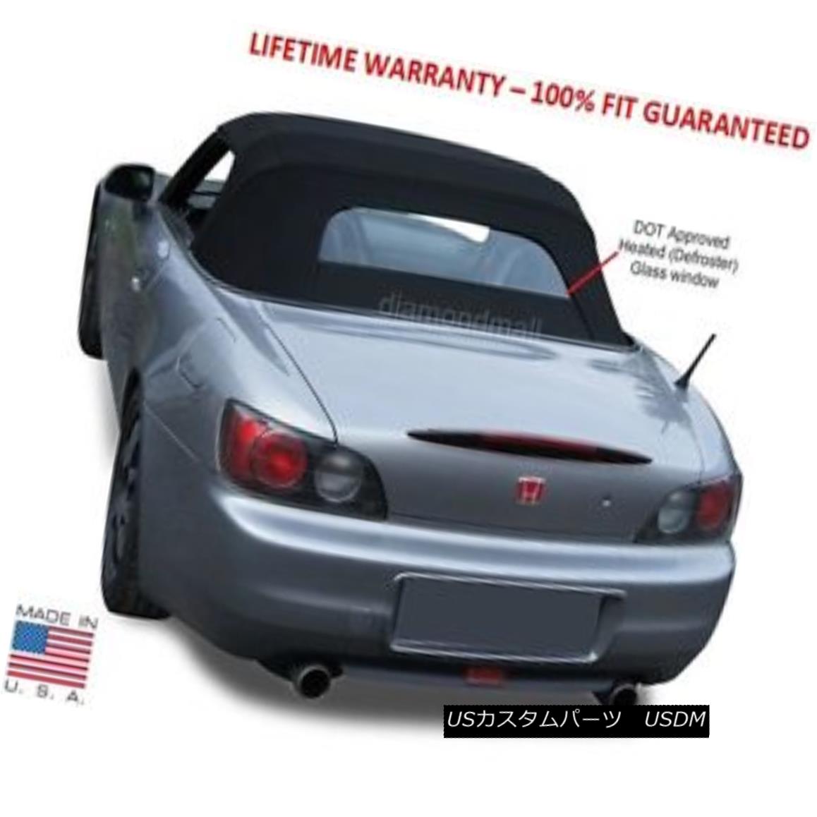 幌・ソフトトップ Honda S2000 2000-2001 Convertible Soft Top With Defroster Glass Window Black TW ホンダS2000 2000-2001デフロスターガラス窓付コンバーチブルソフトトップブラックTW