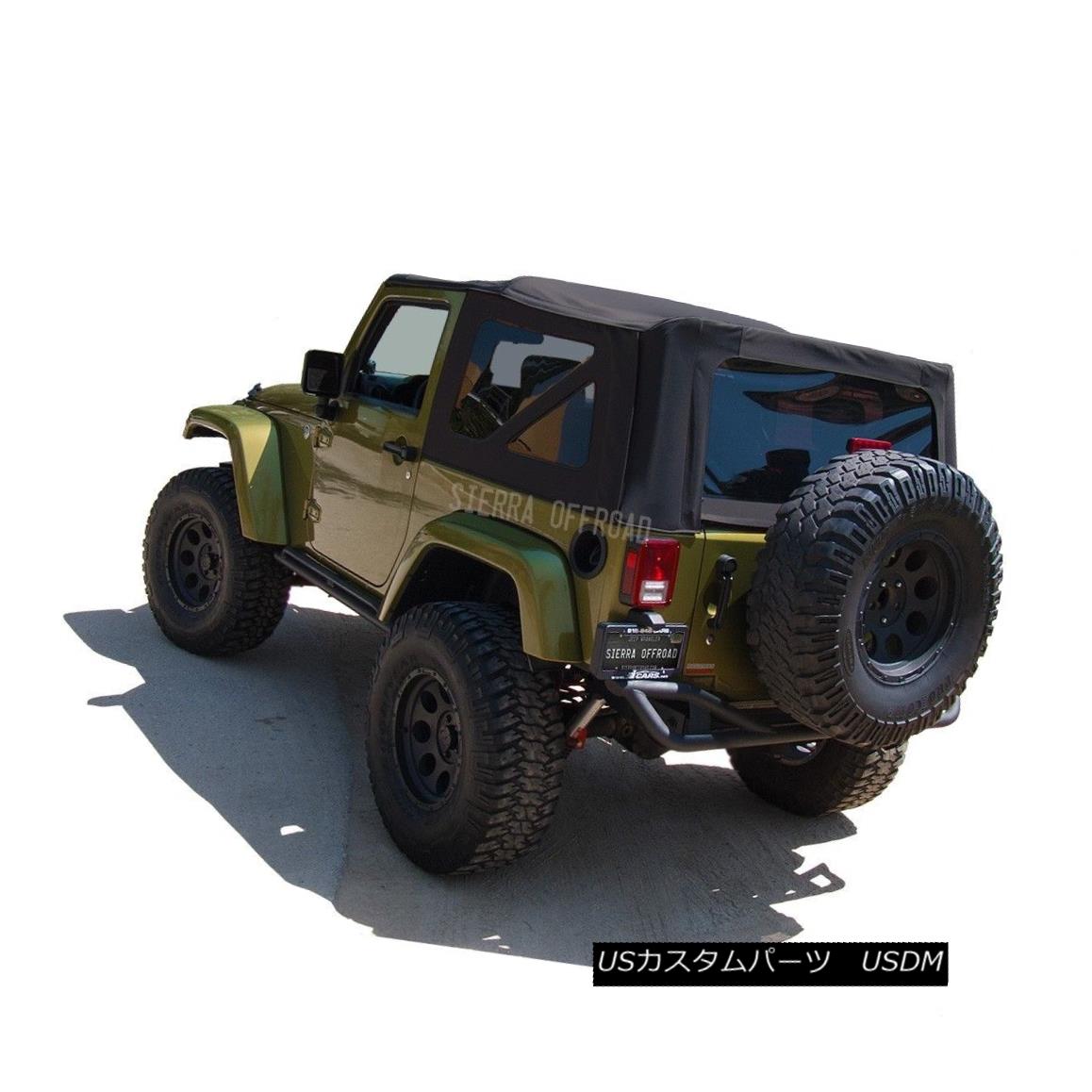 幌・ソフトトップ 2007-2009 Jeep Wrangler 2 DR JK Soft Top, Black Sailcloth 2007-2009ジープラングラー2 DR JKソフトトップ、ブラックセイルクロス