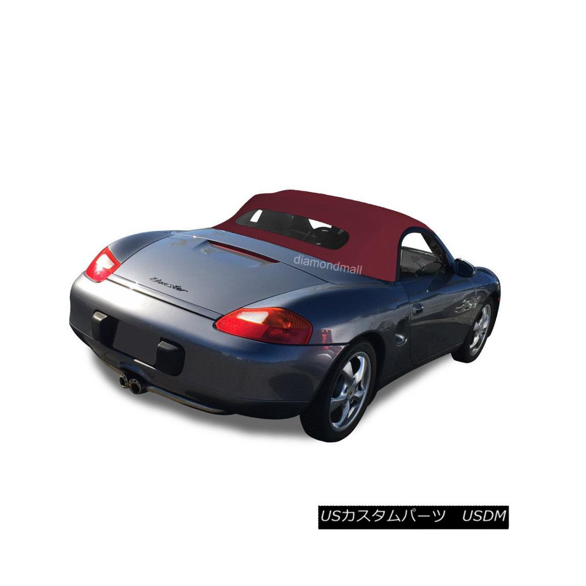 幌・ソフトトップ Porsche Boxster 1997-02 Convertible Soft Top &amp; Glass Window Bordeaux German..