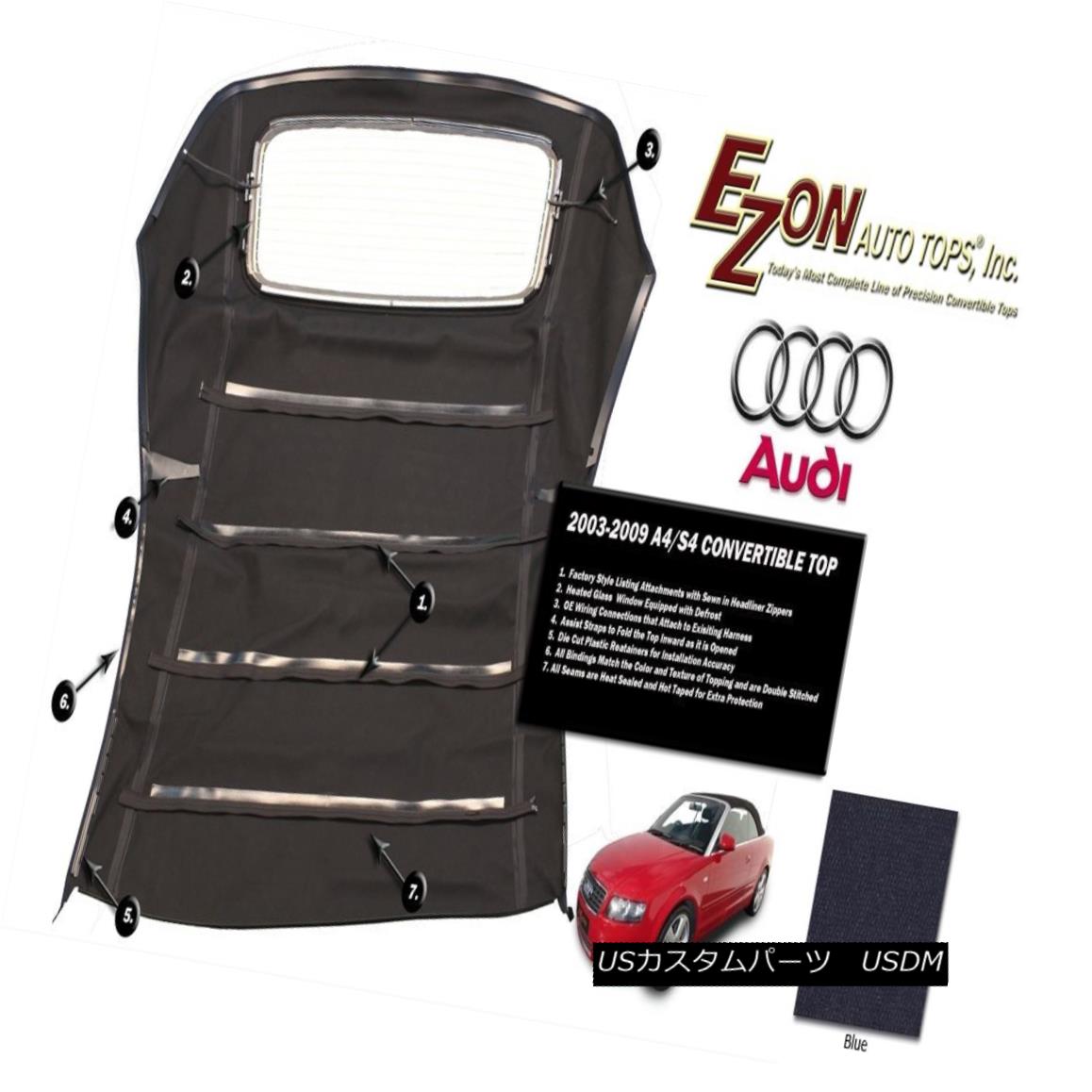 幌・ソフトトップ E-Z ON Audi A4 Convertible Soft Top &amp; Glass Window Blue German A5 Canvas Cl..