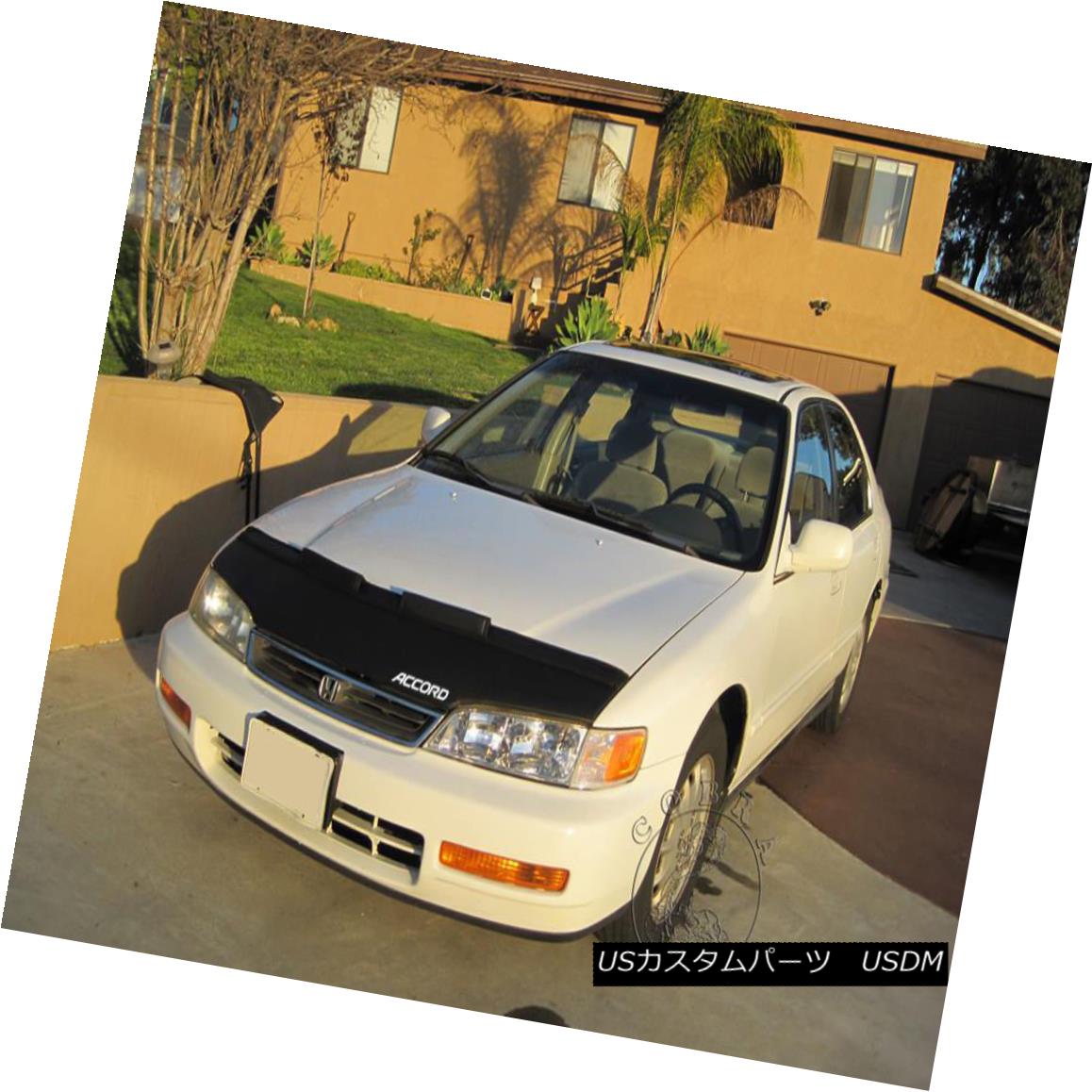 フルブラ ノーズブラ Car Hood Mask Bonnet Bra + LOGO Fits Honda Accord 94 95 96 97 1994 - 1997 カーフードマスクボンネットブラジャー+ロゴフィットホンダアコード94 95 96 97 1994 - 1997