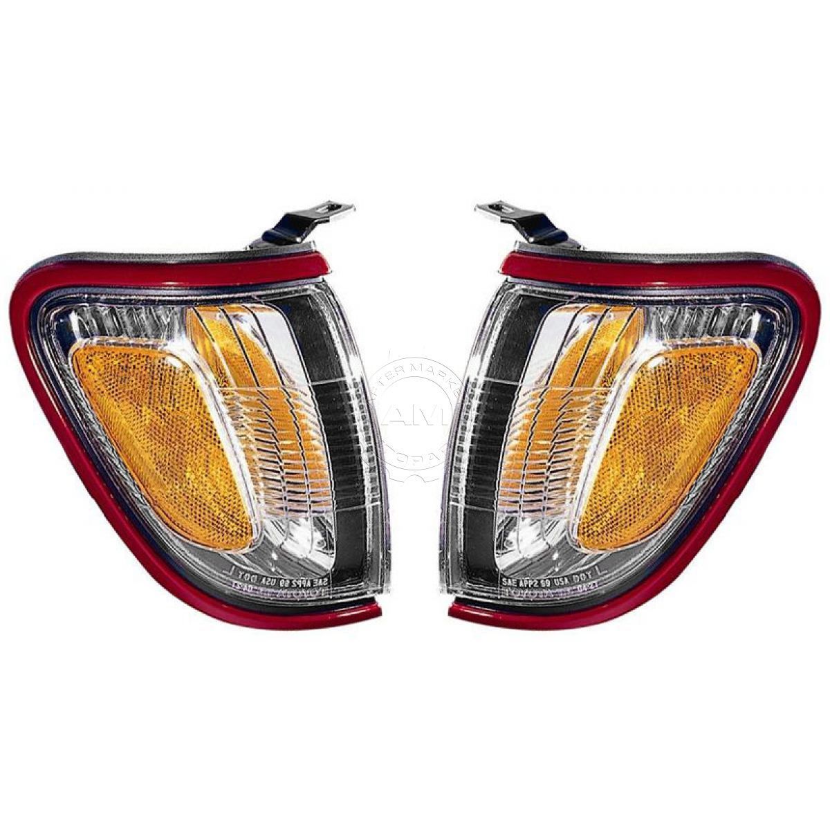コーナーライト Red Marker Signal Corner Parking Light Pair Set for 01-04 Tacoma Pickup Truck レ..