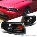 コーナーライト Ford 94-98 Mustang Corner Parking Lights Turning Signal Lamps Black+Amber Pair フォード94-98マグナスコーナーパーキングライトターンシグナルランプブラック+アンバーペア(2)