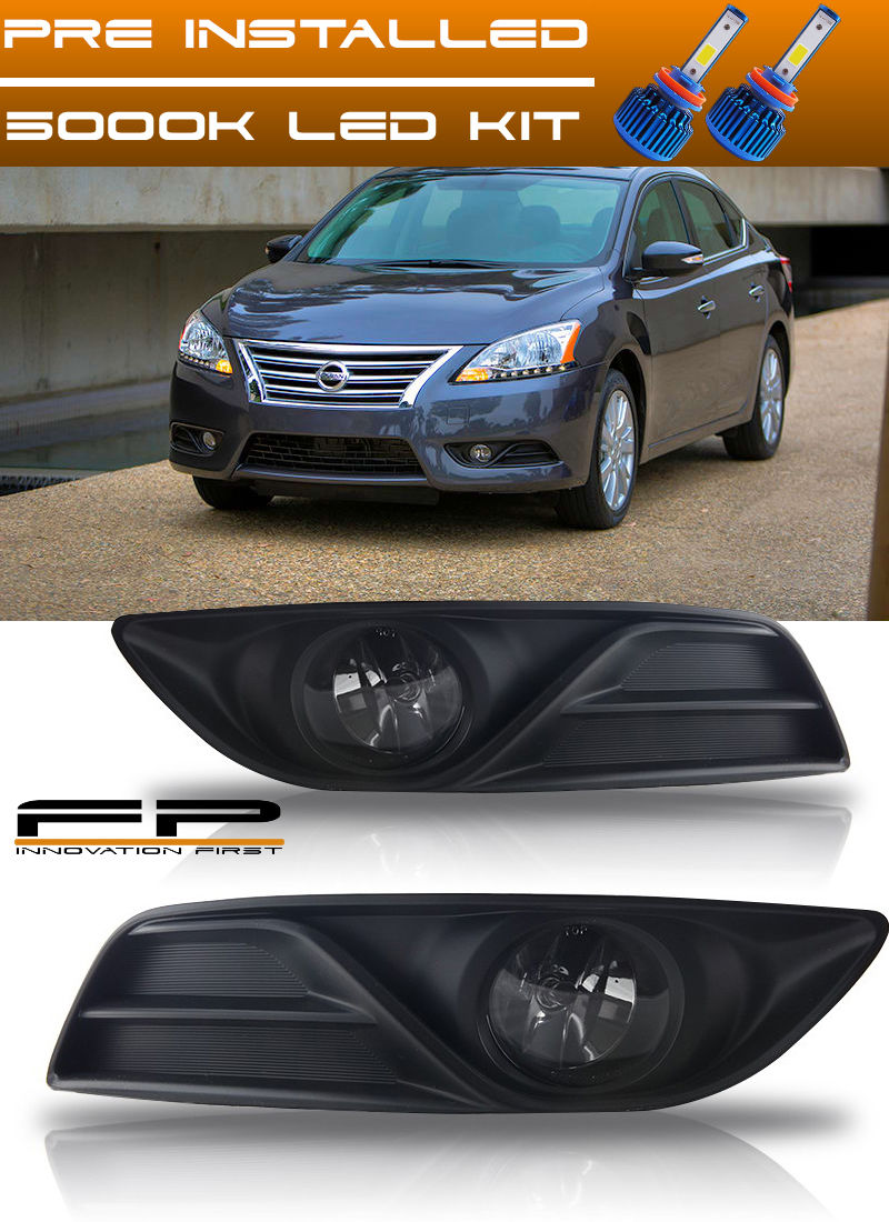 楽天カスタムパーツ WORLD倉庫フォグライト For 2013 2014 2015 Nissan Sentra Clear Lens Fog Light Lamp Complete Kit + LED 2013年2014年2015日産セントラクリアレンズフォグライトランプ完成キット+ LED