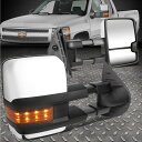 ミラー FOR 2007-2014 CHEVY SILVERADO CHROME MANUAL SIDE TOWING MIRROR LED AMBER SIG...