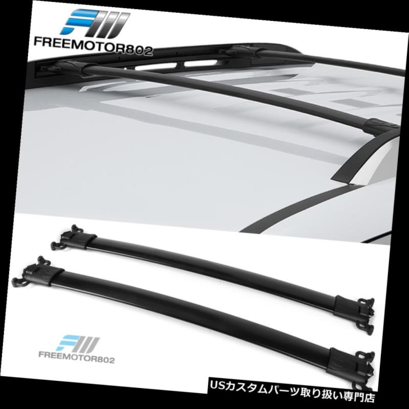 キャリア フィット10-17シボレー春分GMC地形OEスタイルルーフラッククロスバーブラックペア Fits 10-17 Chevy Equinox GMC Terrain OE Style Roof Rack Cross Bars Black Pair