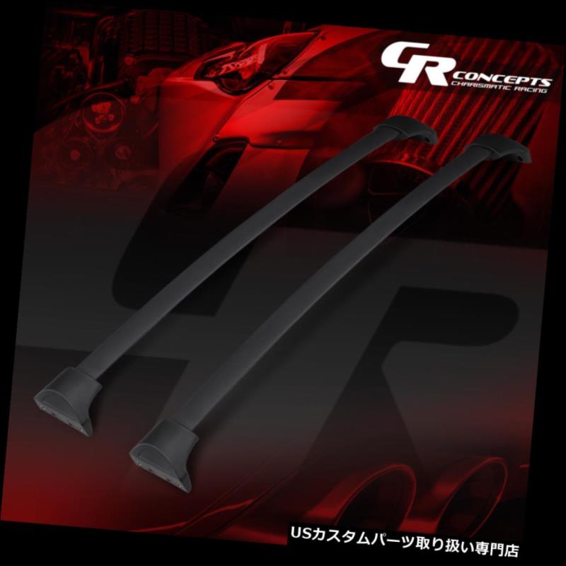 キャリア 2ピースアルミブラッククロスバールーフトップラック荷物キャリア用16-18ホンダパイロット 2P..
