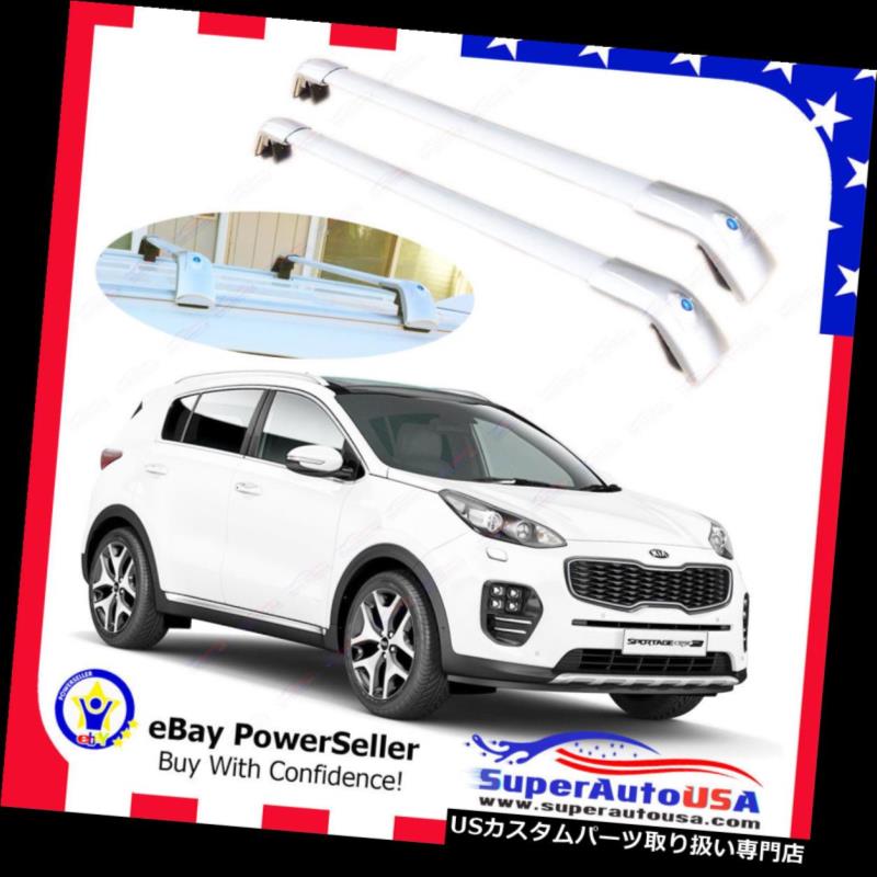 キャリア トップルーフラックフィット16-19 KIA SPORTAGE手荷物荷物クロスバーンスライダークロスバー ..
