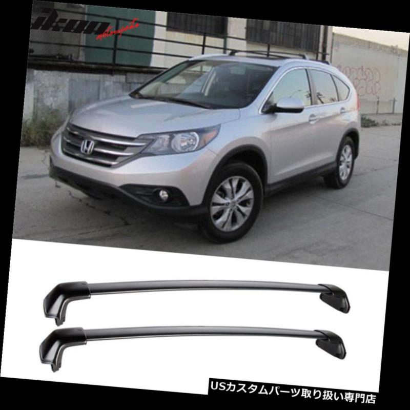 キャリア 12-16ホンダCRV OEファクトリースタイルルーフラッククロスバーブラックポリッシュ2PCにフィ..