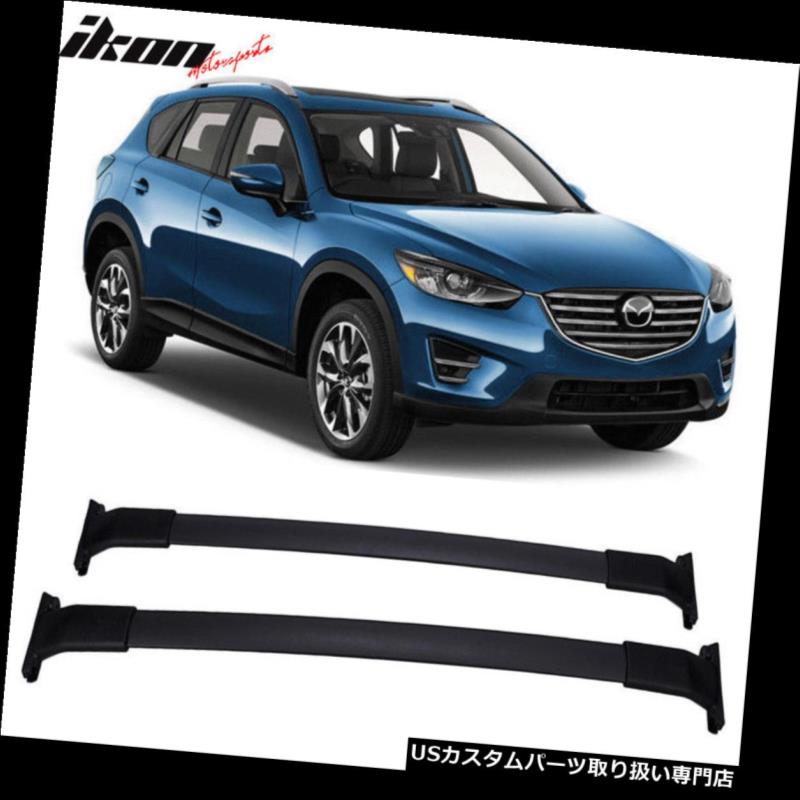 キャリア 13-16マツダCX-5 CX5 OEスタイルクロスバールーフラックブラックアルミにフィット Fits 13-16 Mazda CX-5 CX5 OE Style Cross Bar Roof Rack Black Aluminum