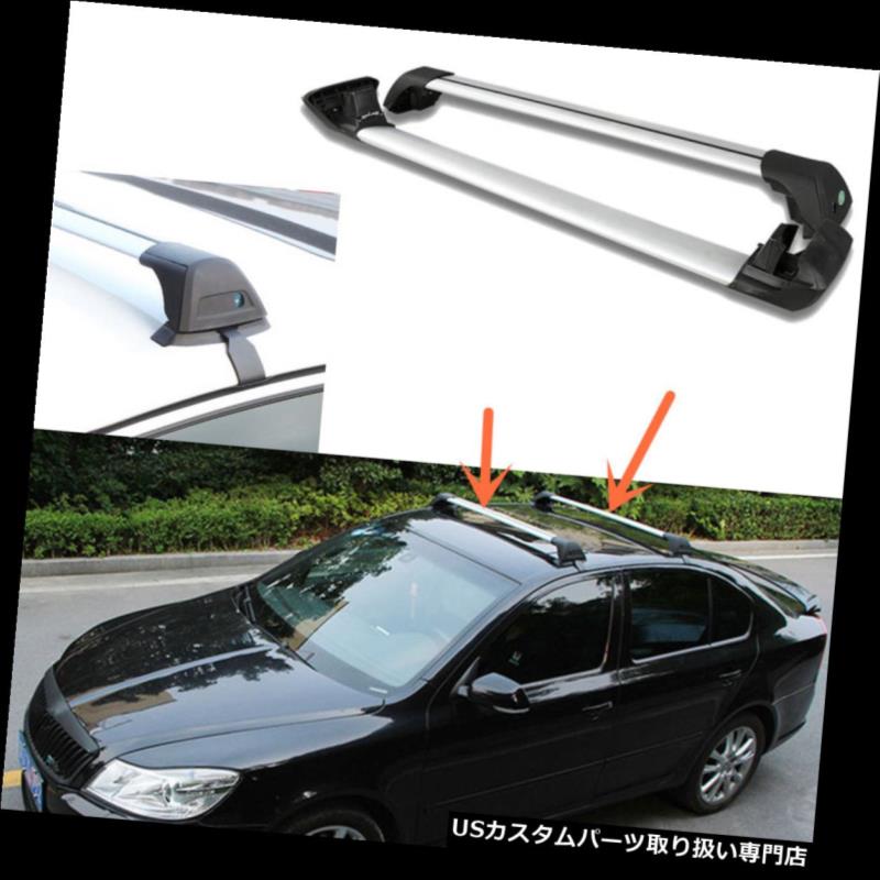 キャリア ホンダシビック2005-2016年1ペアアルミ合金手荷物ホルダールーフクロスバーラック 1Pair Aluminum Alloy Baggage Holder Roof Crossbar Rack for Honda Civic 2005-2016