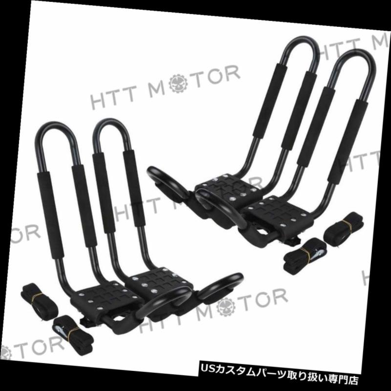 キャリア 2ペアカヤックキャリアボートスキーサーフスノーボードルーフマウントカークロスJバーラック 2 Pairs Kayak Carrier Boat Ski Surf Snowboard Roof Mount Car Cross J-Bar Rack