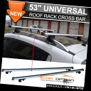 キャリア 53インチアルミユニバーサルルーフラッククロスバーキャリアロッククランプ135Cmにフィット Fits 53 Inch Aluminum Universal Roof Rack Cross Bar Carrier Lock Clamps 135Cm