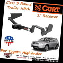 ヒッチメンバー 13534 Curt Class 3ラウンドトレーラーヒッチ2 "レシーバーチューブ - トヨタハイランダー 13534 Curt Class 3 Round Trailer Hitch with 2" Receiver Tube- Toyota Highlander
