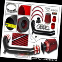 エアインテーク インナーダクト 日産91-94 240SX S13シルビア2.4L L4用マット冷たい吸気キット+赤フィルター MATTE COLD AIR I...