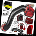 エアインテーク インナーダクト 02-06 ACURA RSX Type S 2.0L用マットブラックRAMエアインテーク+レッドフィルター MATTE BLA...