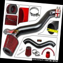 エアインテーク インナーダクト 97-01ホンダプレリュードベースSH 2.2L用マットブラックエアインテークキット+ RED DRYフィルター MATTE B...