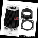 USエアインテーク インナーダクト ブラックコーンドライフィルター+マツダ95-01 B4000 4.0L V6用エアインテークMAFアダプターキット BLAC...