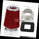 USエアインテーク インナーダクト 日産93-97 Altima 2.4 L4用エアインテークアダプターキット+ REDフィルター AIR INTAKE Ada...
