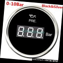 USタコメーター 自動範囲0-10Barのための銀製52mmデジタル油圧ゲージのメートル Silver 52mm Digital Oil Pressure Gauge Meter for Auto Range 0-10Bar