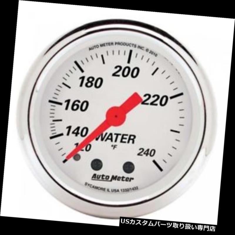 USタコメーター オートメーター1332北極白機械水温計 Auto Meter 1332 Arctic White Mechanical Water Temperature Gauge