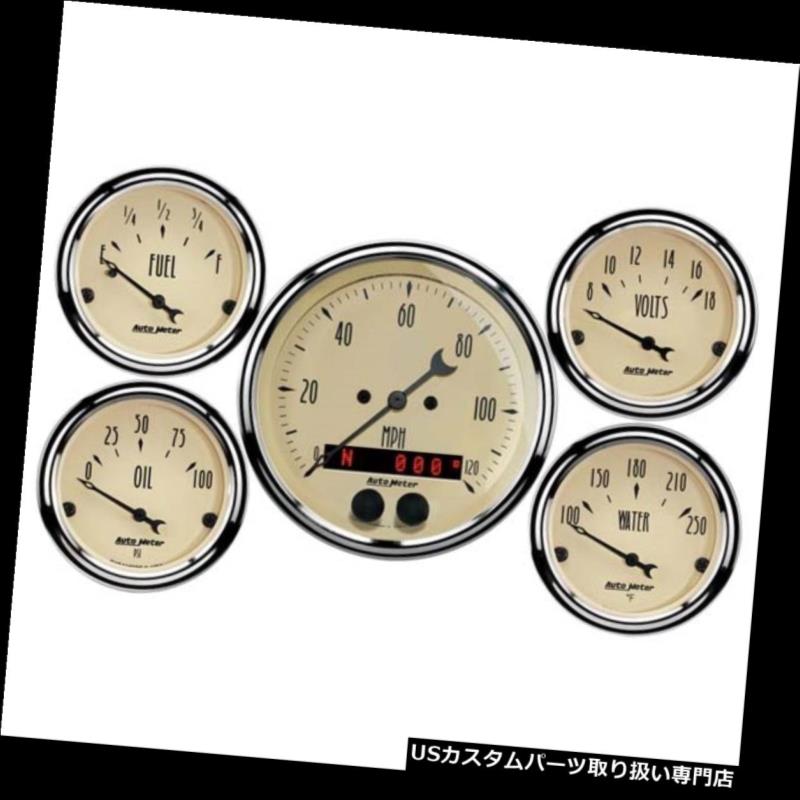 USタコメーター オートメーター1850アンティークベージュ5ピースGPSゲージキット Auto Meter 1850 Antique Beige 5 Piece GPS Gauge Kit