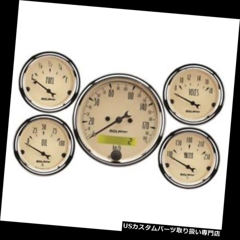 USタコメーター オートメーター1809-Mアンティークベージュ5ピースゲージキット Auto Meter 1809-M Antique Beige 5 Piece Gauge Kit