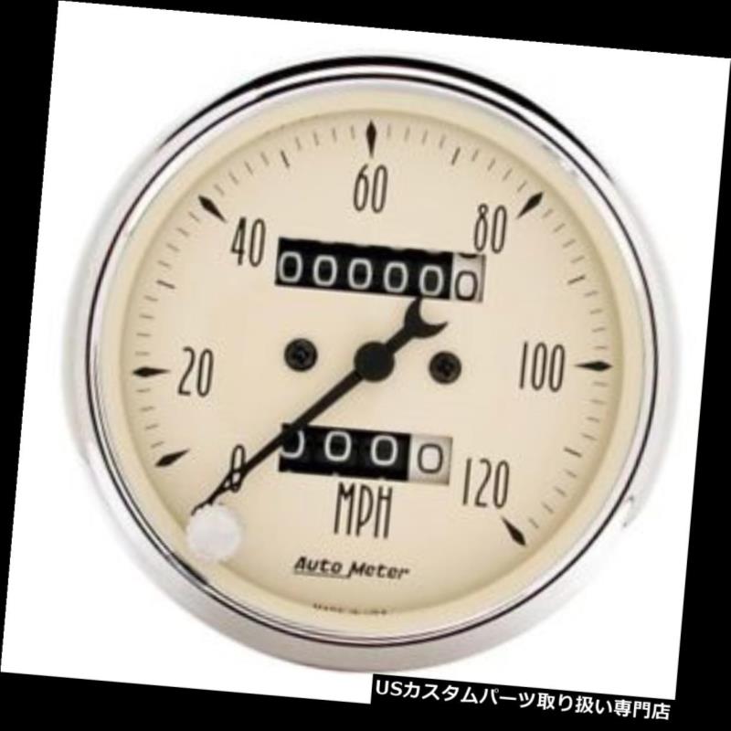 USタコメーター オートメーター1896アンティークベージュメカニカルスピードメーターゲージ Auto Meter 1896 Antique Beige Mechanical Speedometer Gauge