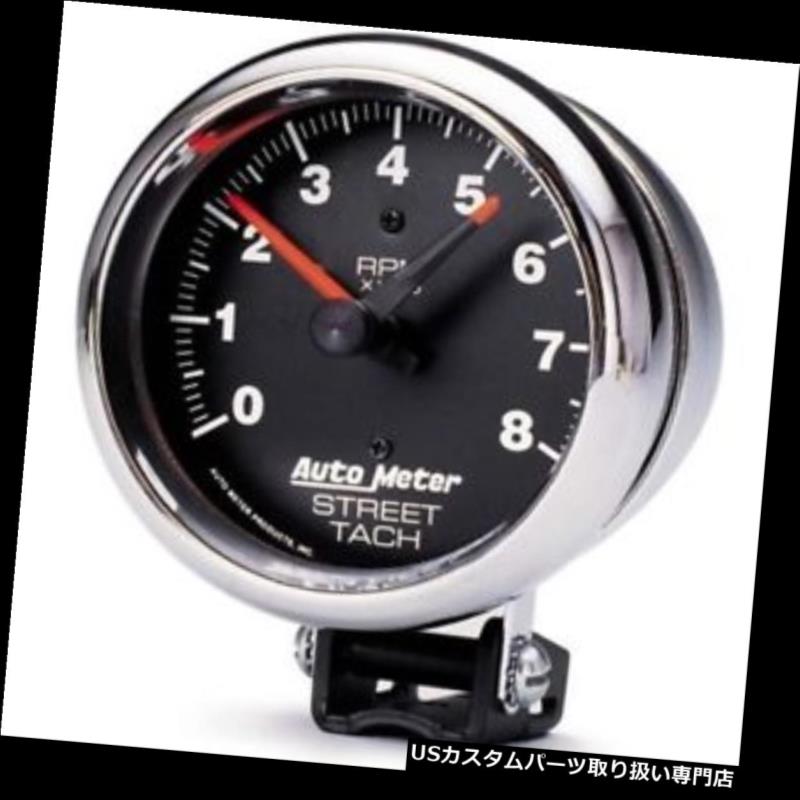 USタコメーター 自動メーター2895伝統的なクロム空芯台座タコート、8k、3-3 / 4 Auto Meter 2895 Traditional Chrome...
