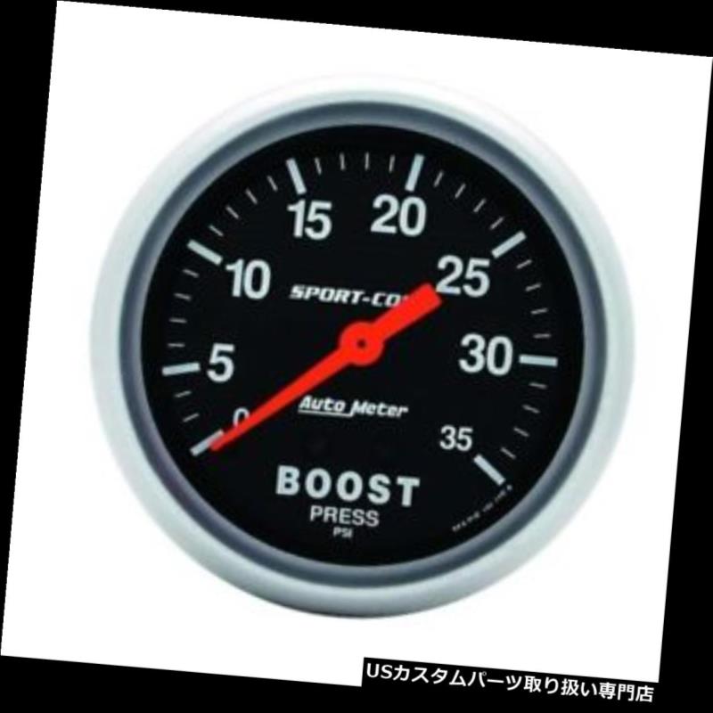 USタコメーター オートメーター3404スポーツコンプメカニカルブーストゲージ、35 PSI、2?5/8インチ Auto Meter 3404 Sport-Comp Mechanical Boost Gauge, 35 PSI, 2-5/8 Inch