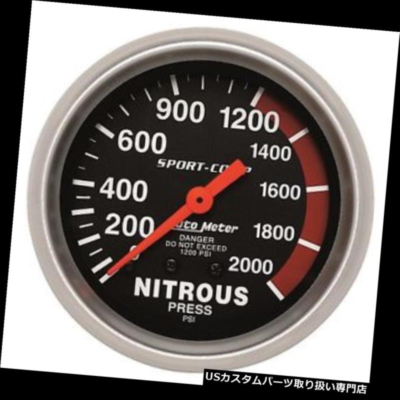 USタコメーター AutoMeter 3428 Sport-Compメカニカル窒素圧力計 AutoMeter 3428 Sport-Comp Mechanical Nitrous Pressure Gauge