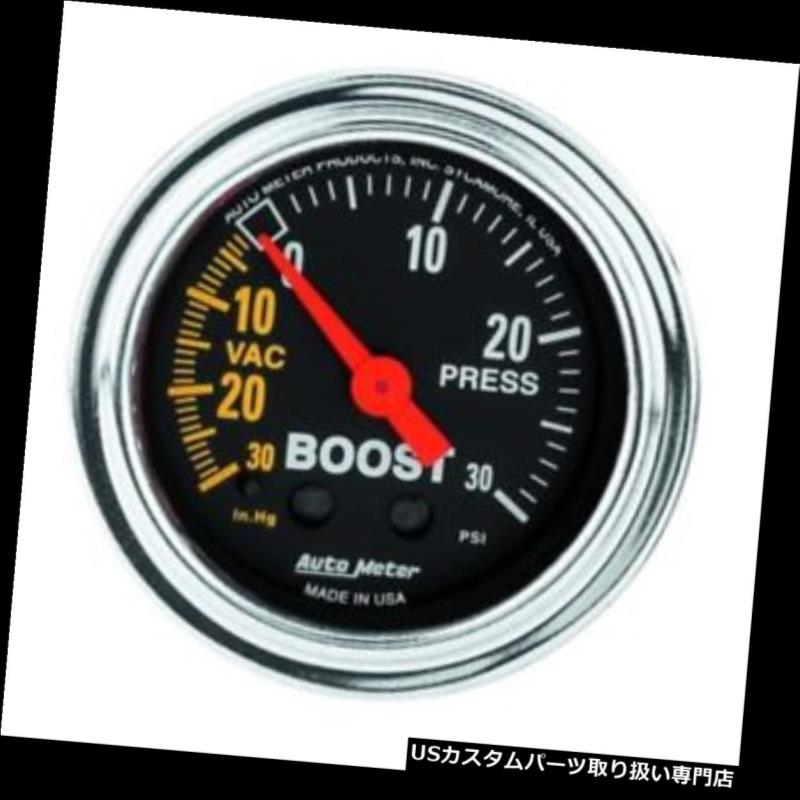 USタコメーター 自動メートル2403の従来のクロム機械ブースト/真空計 Auto Meter 2403 Traditional Chrome Mechanical Boost/Vacuum Gauge