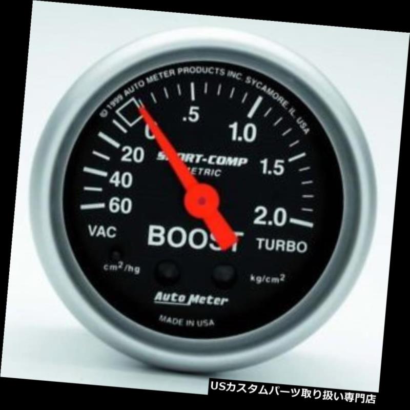 USタコメーター オートメーター3303-Jスポーツコンプメカニカルブースト/バキュームゲージ Auto Meter 3303-J Sport-Comp Mechanical Boost/Vacuum Gauge