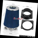 USエアインテーク インナーダクト ブルーマスエアフローセンサーインテークMAFアダプター+フィルター93-96 F150ブロンコ5.0L V8 BLUE Ma...