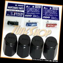 USナット 4 VOLK RACING RAYSタイヤバルブステムキャップ鍛造アルミブラックユニバーサルJDM L 4 VOLK RACING RAYS TIR...