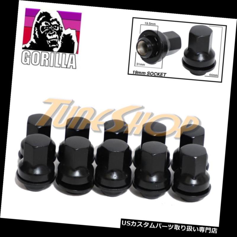 USナット 10 GORILLA JAGUAR 12x1.5 OEM OEストックファクトリーホイールリムマグラグナットブラック 10 GORILLA JAGUAR 12x1.5 OEM OE STOCK FACTORY WHEELS RIMS MAG LUG NUTS BLACK